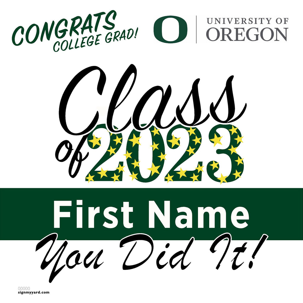 University of Oregon 24x24 Class of 2023 Yard Sign (Option B)
