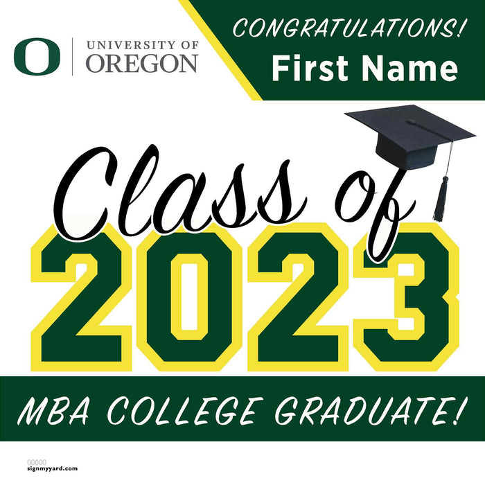University of Oregon 24x24 MBA Grad Class of 2023 Yard Sign (Option A)