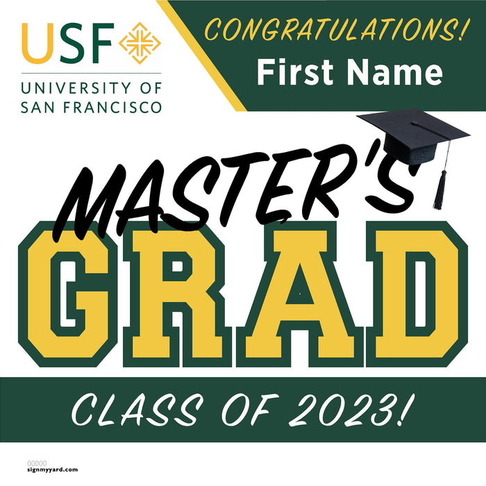 University of San Francisco (Masters) 24x24 Class of 2023 Yard Sign (Option A)