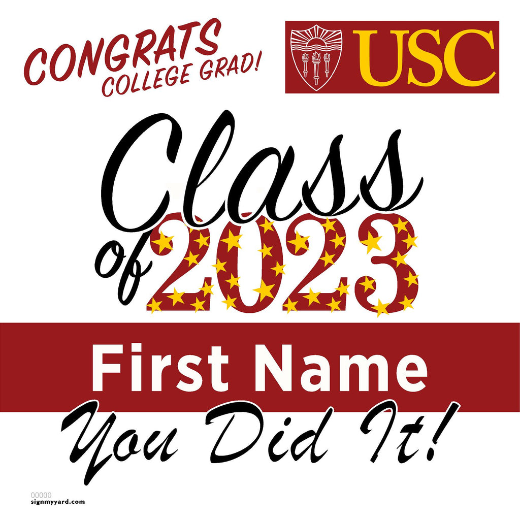 University of Southern California (USC) 24x24 Class of 2023 Yard Sign (Option B)