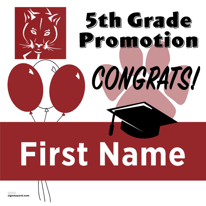 Vannoy Elementary School 5th Grade Promotion 24x24 Yard Sign (Option A)