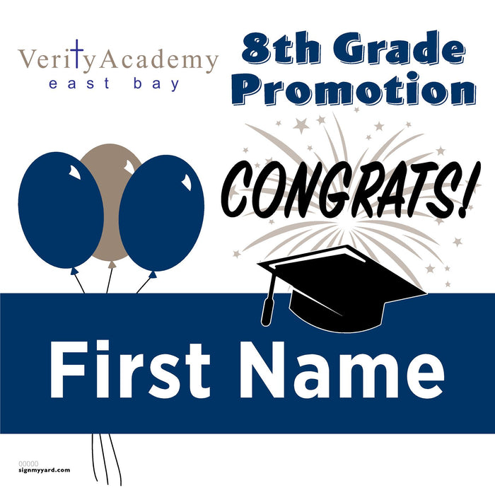 Verity Academy East Bay 8th Grade Promotion 24x24 Yard Sign (Option A)