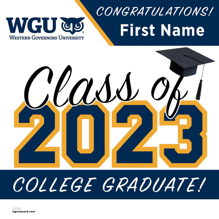 Western Governors University 24x24 Class of 2023 Yard Sign (Option A)