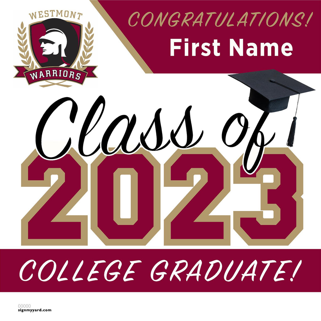 Westmont College 24x24 Class of 2023 Yard Sign (Option C)