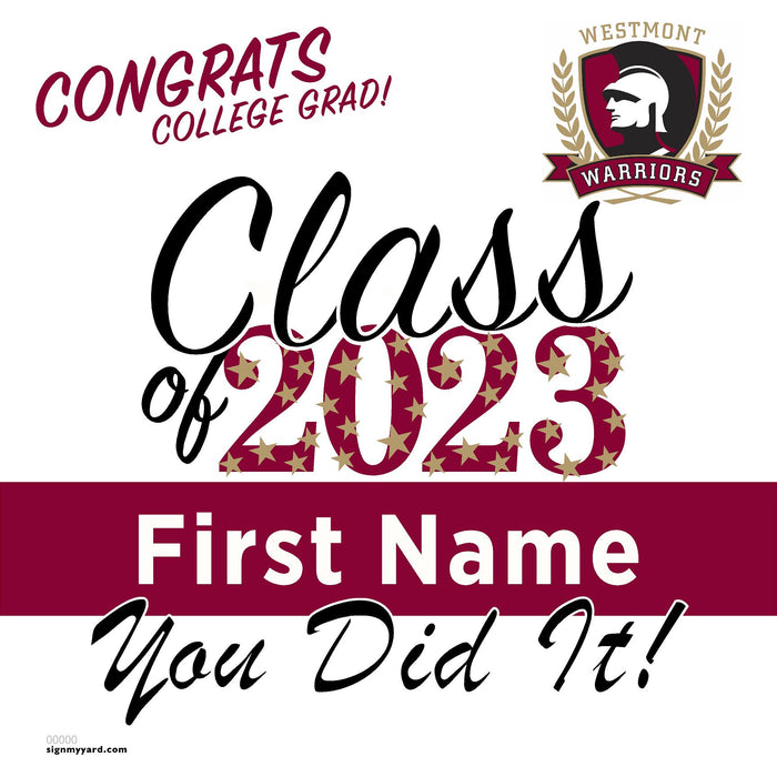Westmont College 24x24 Class of 2023 Yard Sign (Option D)