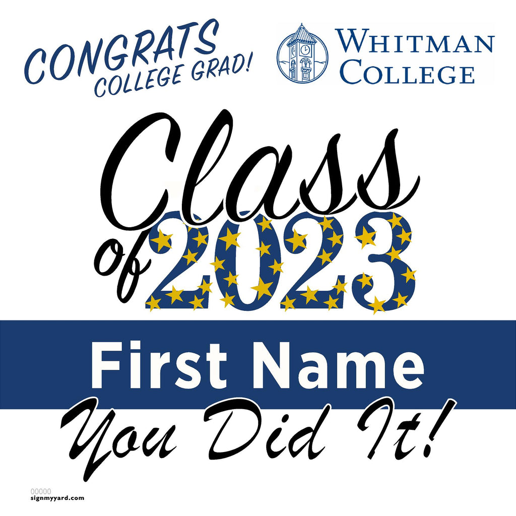 Whitman College 24x24 Class of 2023 Yard Sign (Option B)