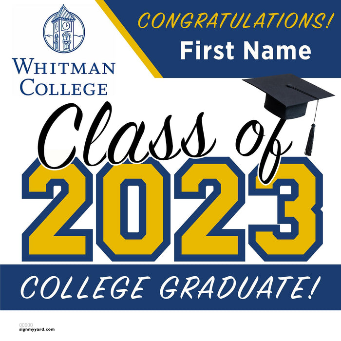 Whitman College 24x24 Class of 2023 Yard Sign (Option A)