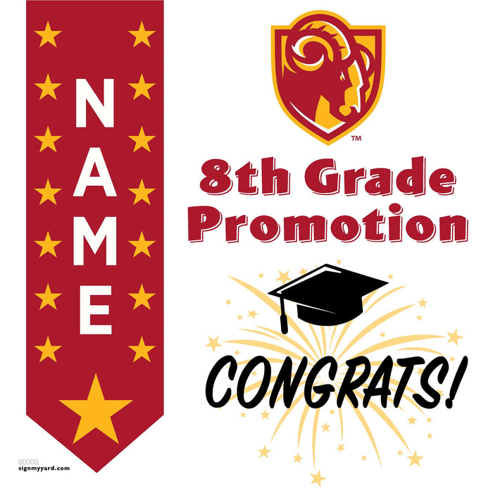 Willow Glen Middle School 8th Grade Promotion 24x24 Yard Sign (Option B)
