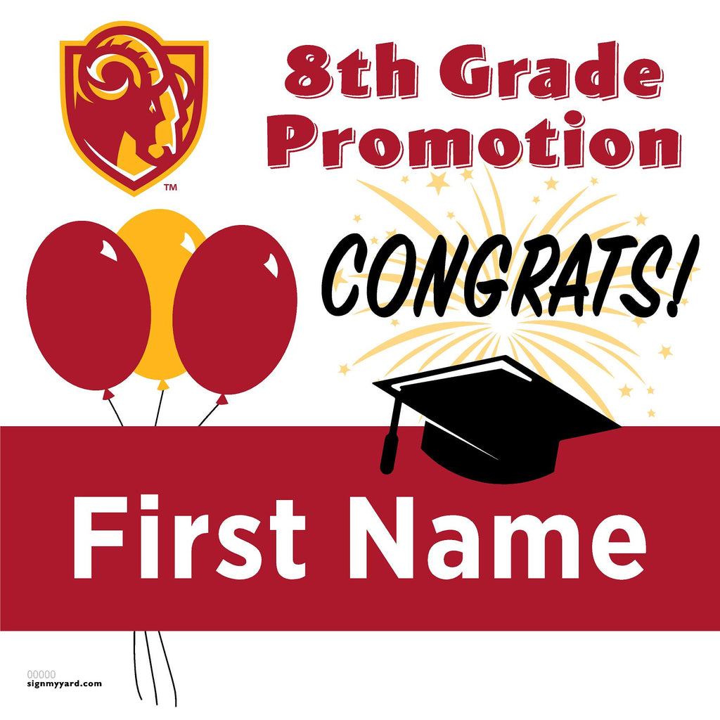Willow Glen Middle School 8th Grade Promotion 24x24 Yard Sign (Option A)